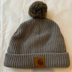 Carhartt Grey Beanie Pom Pom